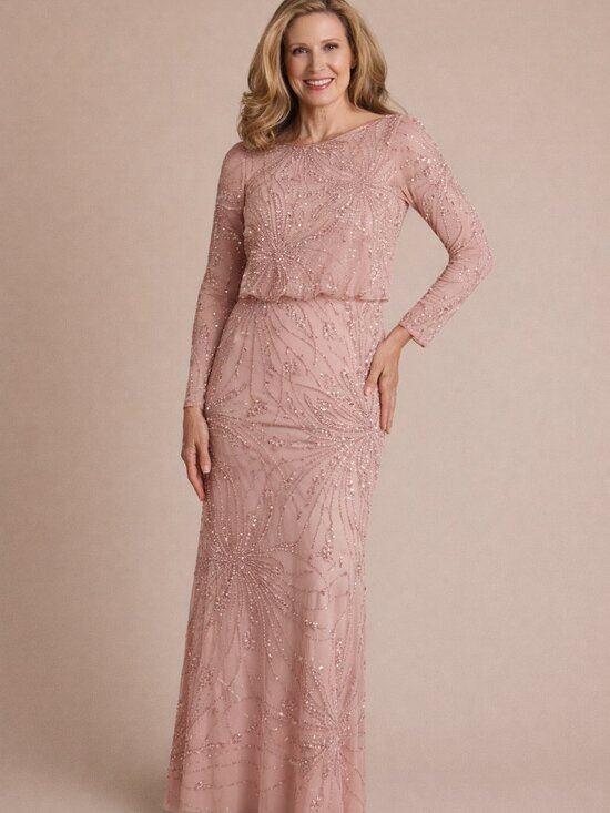 Oleg Cassini Dresses & Skirts - $650 | Oleg Cassini Blush Beaded Sequin Gown Formal Maxi Dress Size 16